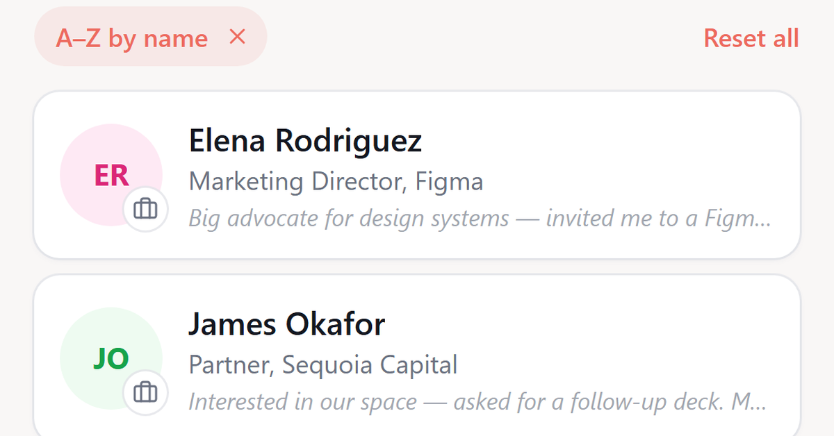 Your contacts, always in context
